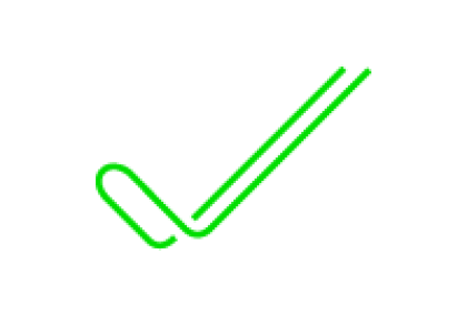 Two overlapping green check mark graphic on black background