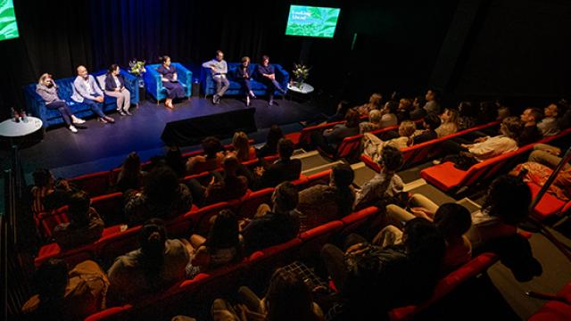 People on stage talking