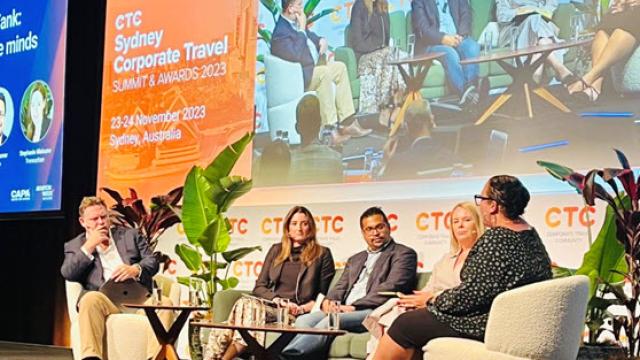 Panel of four at the corporate travel conference event in Sydney