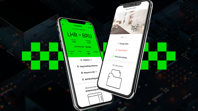mobile phone with an image of fcm travel app