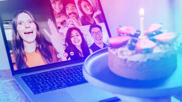 Virtual event with cake