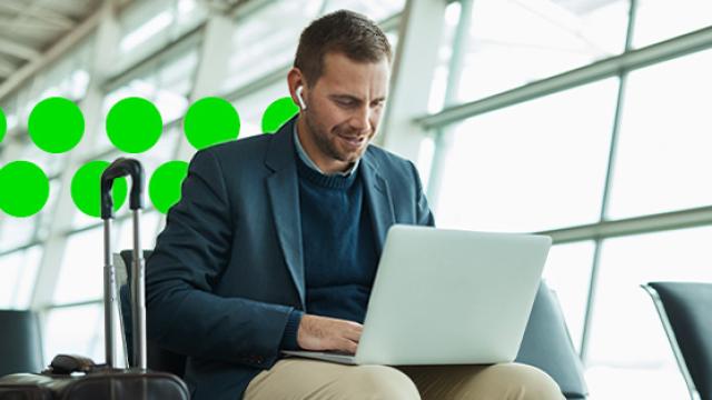 Man sitting in airport
