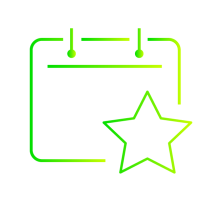 icon with calendar and star