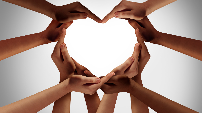 Hands in heart shape