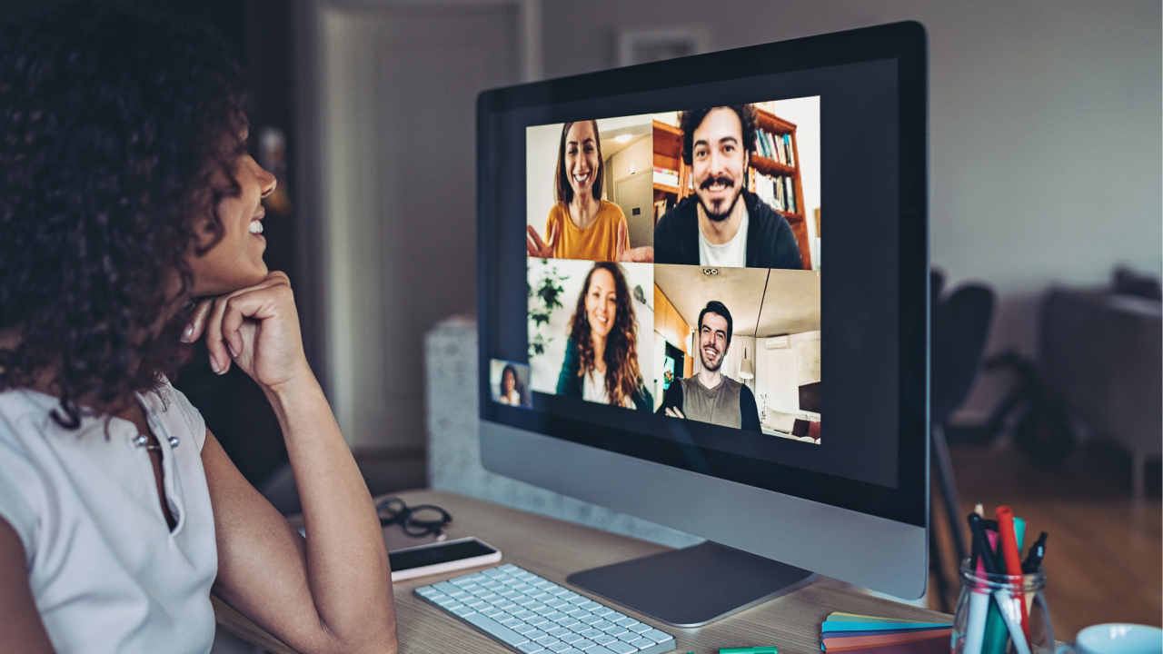 Lady on a video call via computer