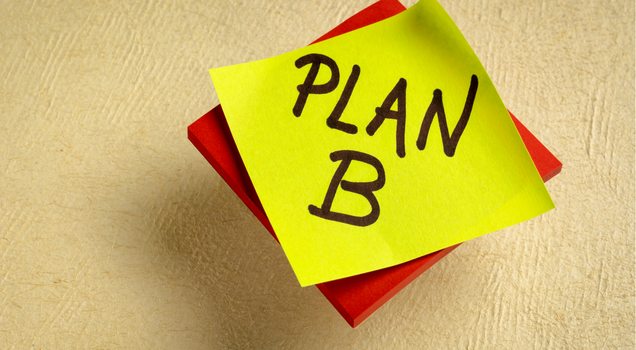 sticky note with Plan B written