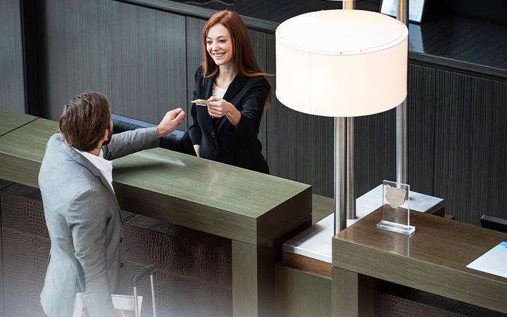 Person checking into accor hotel