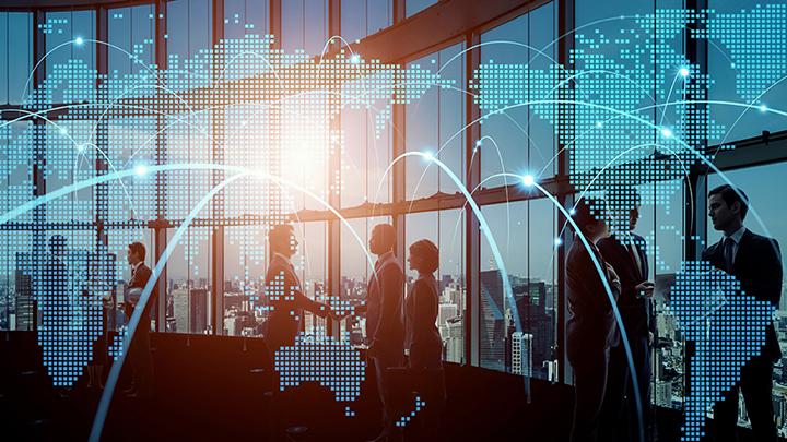 lines of data leading to a single point