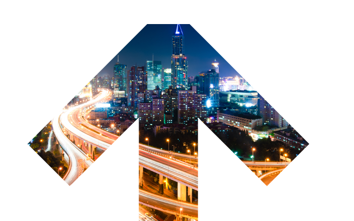 View of a city showing change