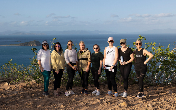 a group of women hiking