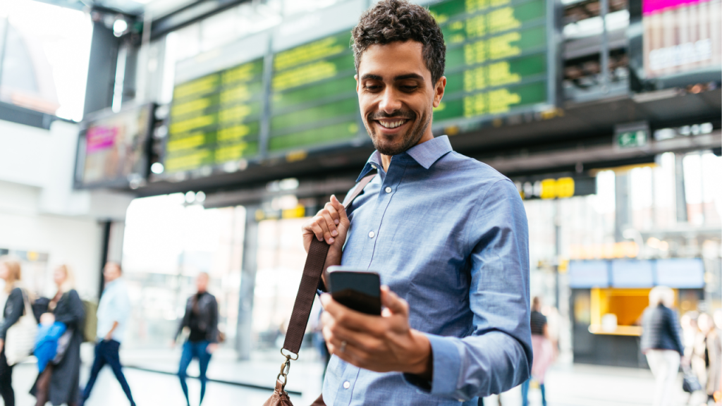 blog asset - man at airport looking at phone - risk case study 