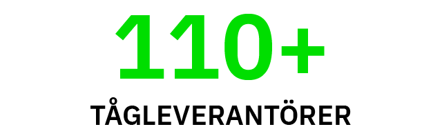 110+ tågleverantörer