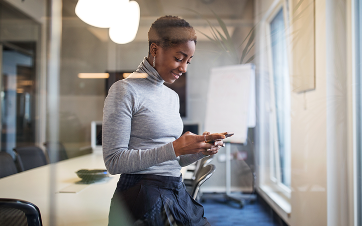 A lady on her mobile phone