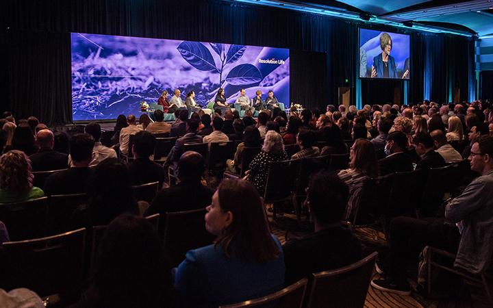 Stage with speakers presenting
