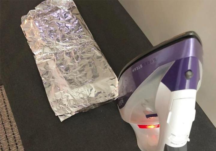 Cooking in quarantine using an iron and alfoil.