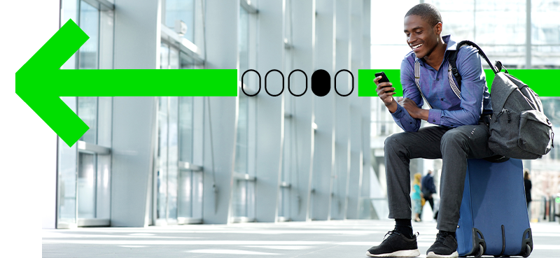 Man sitting in suitcase