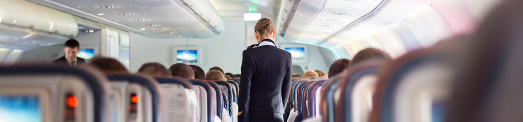 Flight attendant on plane