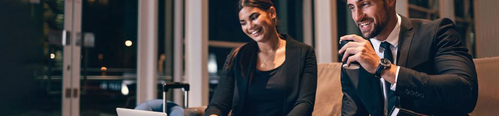 Business travellers at airport