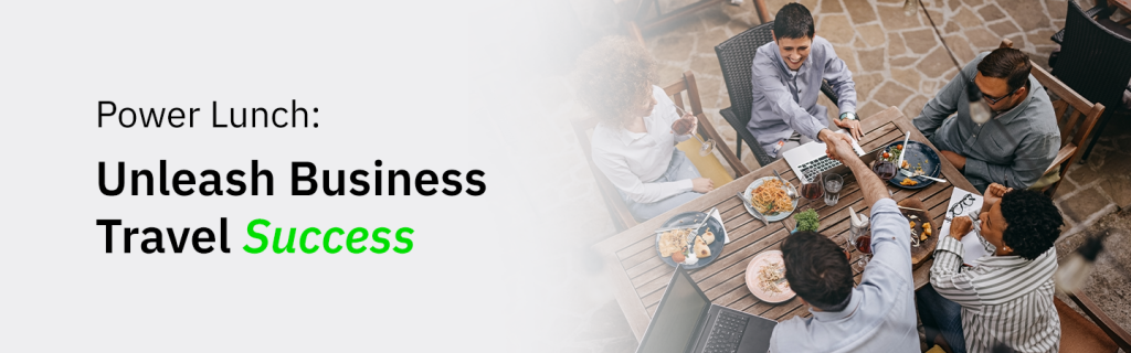 Business people sitting at a table having a meal