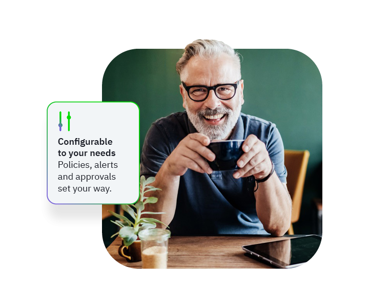 Photo of man holding video game controller, plant and phone on table, overlaid by green text box.