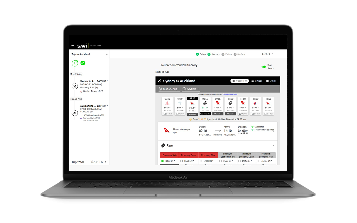 Laptop screen showing FCM's online booking tool