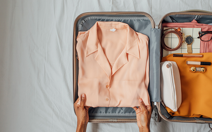 suitcase with clothes in it