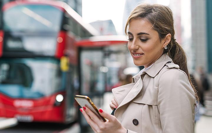 lady looking at her phone