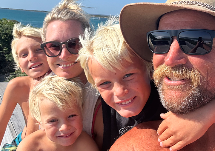 Kimberley Saddington with her family