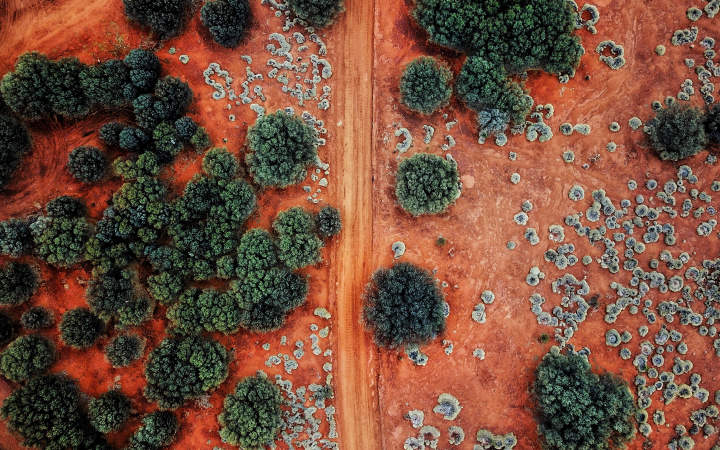 Aerial shot of Australian Outback