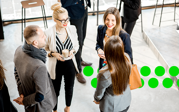 People networking at an event