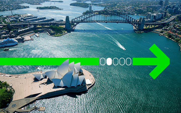 birds eye view of sydney harbour, australia