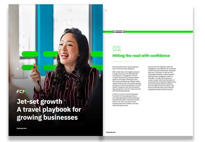 Business travel is an essential part of any growth strategy. This playbook has been created to help growing businesses like yours plan future business travel strategy.