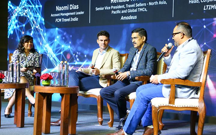 Tech Panelists - Renaud Nicolle, Pramod Shetty, Gaurav Nagwekar & Naomi Dias at Corporate Travel Summit India