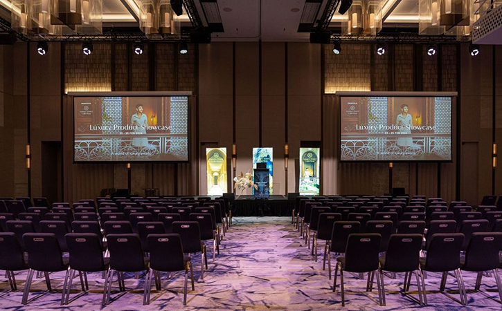 empty event room with chairs