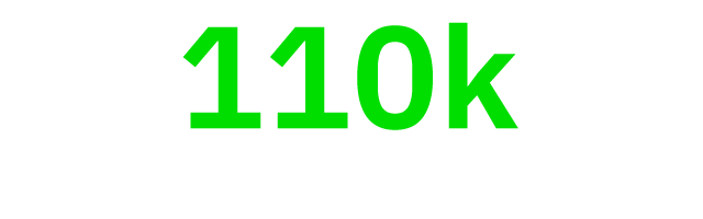 Large green “110k” above smaller gray text “Notifications sent during pilot”