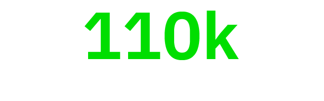 Graphic with large green “110k” above smaller gray Chinese text “试点期间发送的通知”.