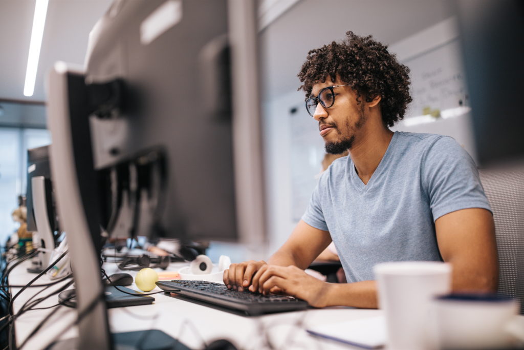 Man working on computer