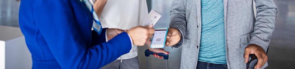 QR scan to check-in at airport