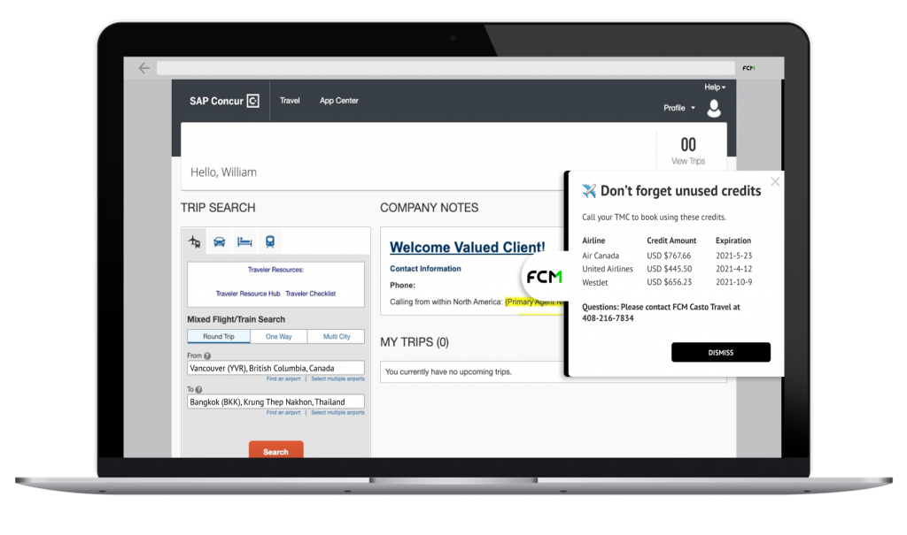 new unused credits fcm
