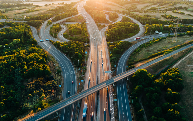 Sustainability road over a forest
