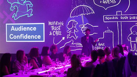 Event Audience confience on graphic wall