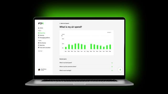 Glowing laptop FCM Platform 