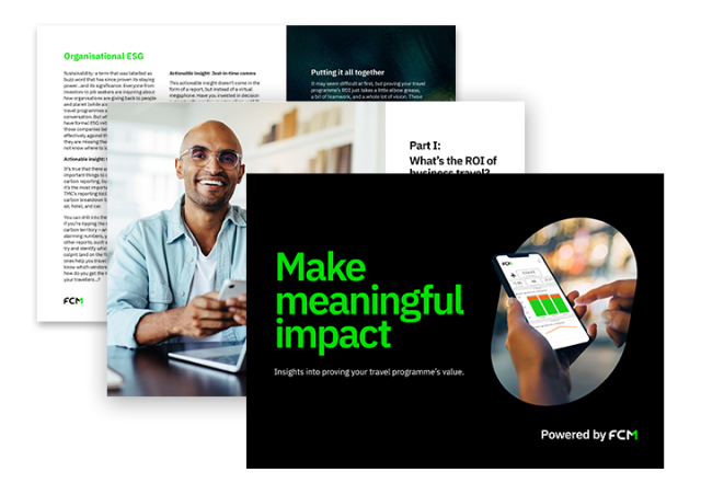 Make meaningful impact in your travel programme. | FCM Travel